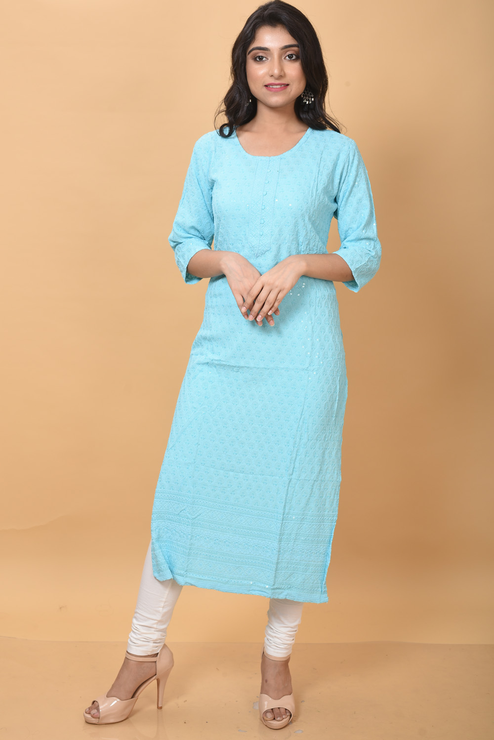 Cotton Sequence Chikankari Kurti