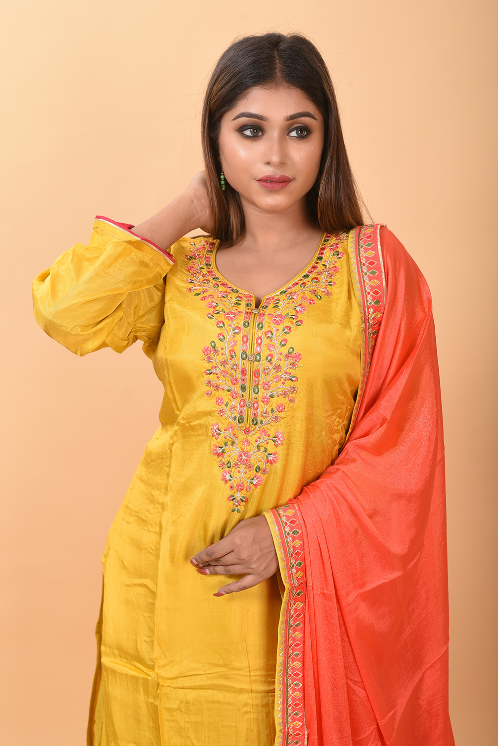 Gold yellow Sharara set