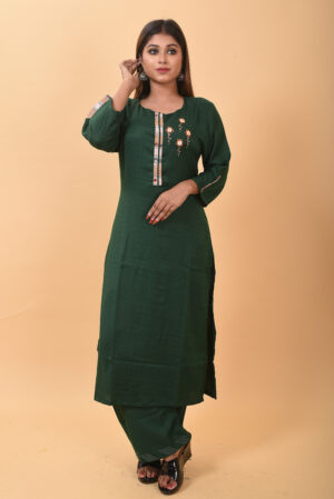 Green cotsule kurti set