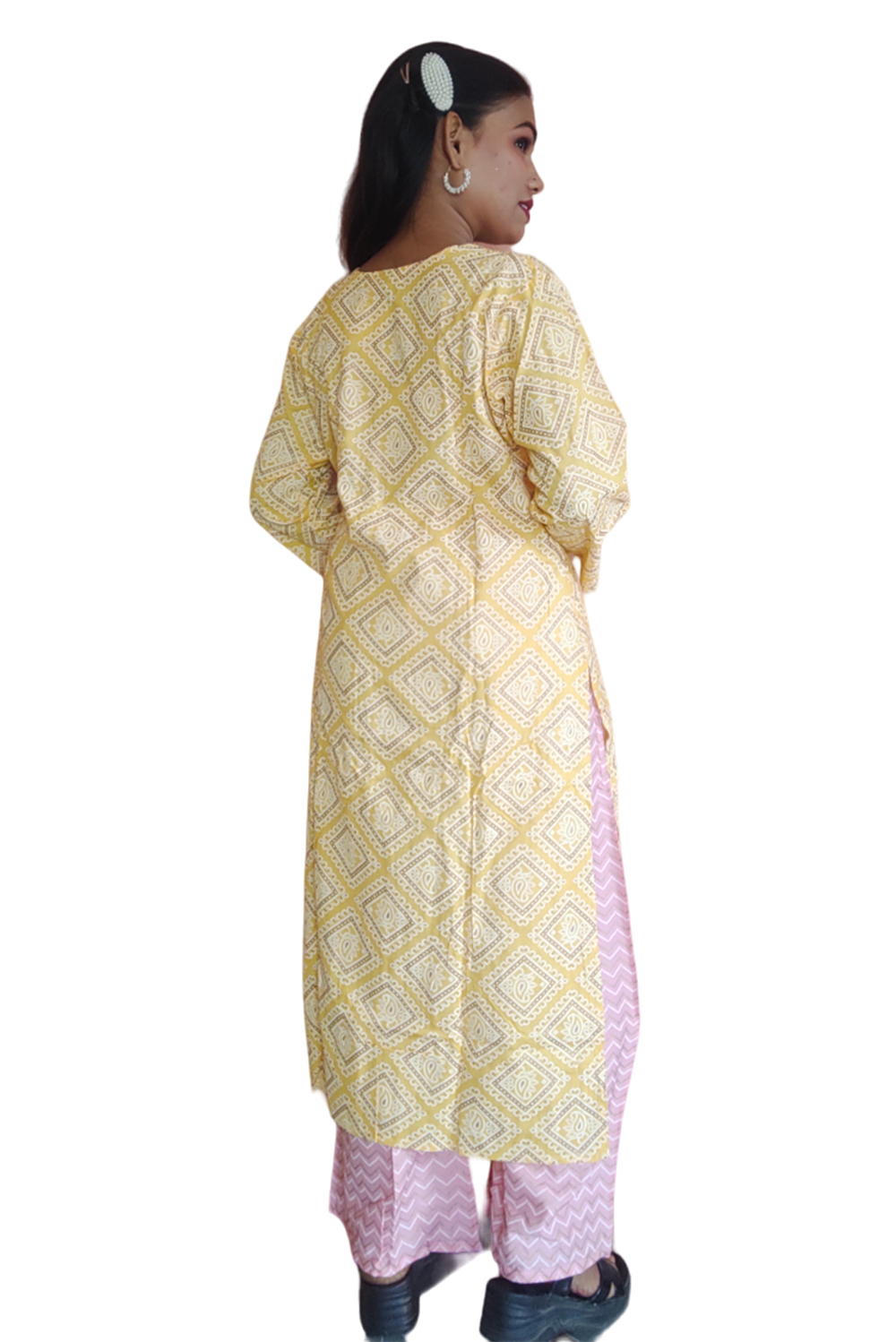 Lemon Kurti With Plazzo Set Statement