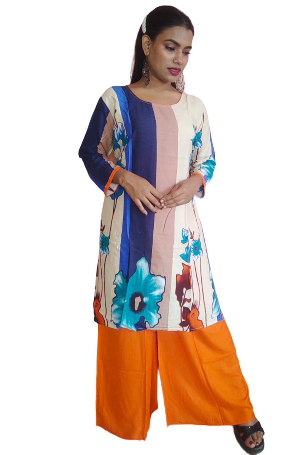 Rayon silk Multi Kurti set