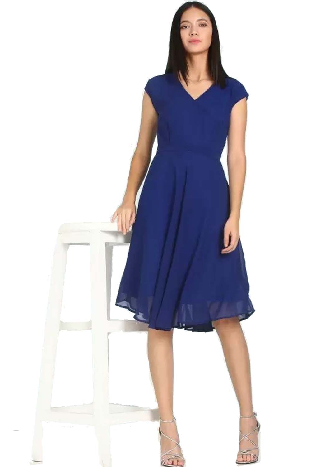 HARPA  Women Fit and Flare Blue Dress